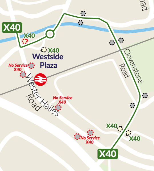 Details of diversion of bus services at Westside Plaza Lothian Buses